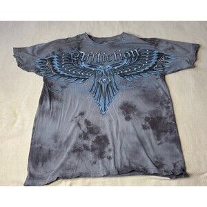 Affliction Georges St Pierre MMA Shirt Size XL GSP Gothic Fighter Rush Wing